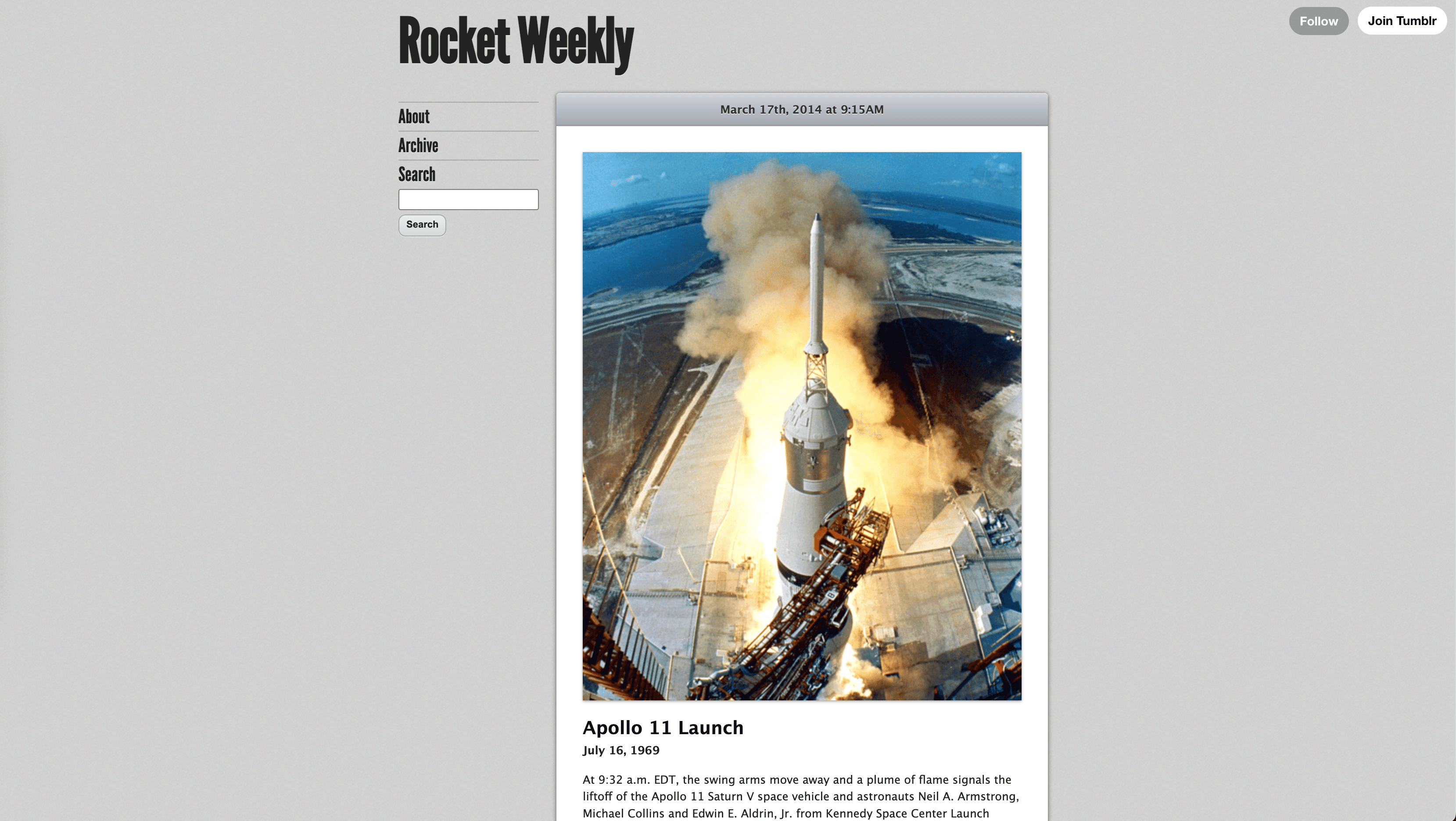 Rocket Weekly tumblr bot