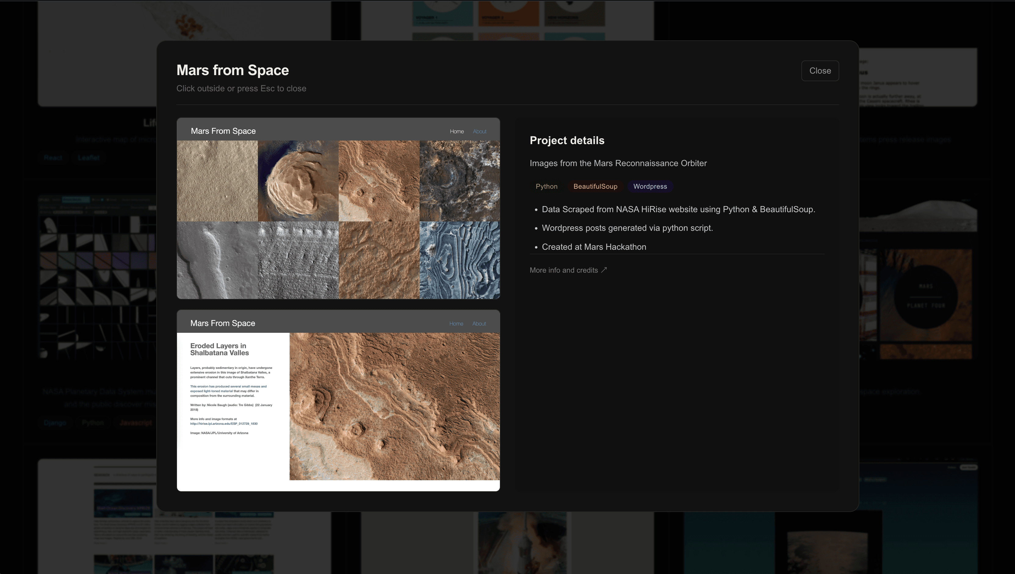Portfolio detail screenshot